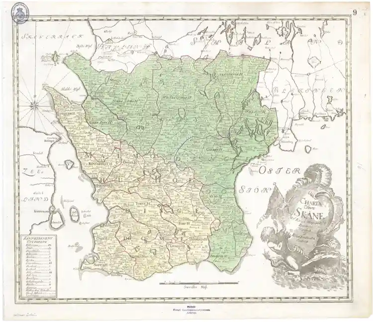 Karta över Skåne