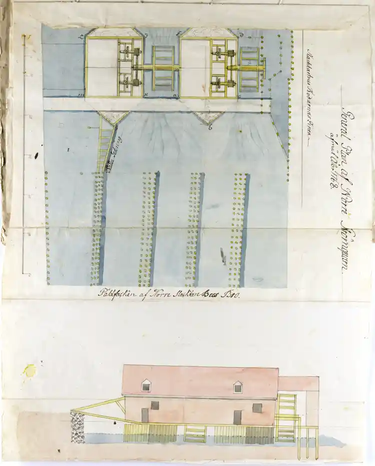 Memorial, plan-, fasad- samt konstruktionsritning, inkl. kostnadsberäkning.