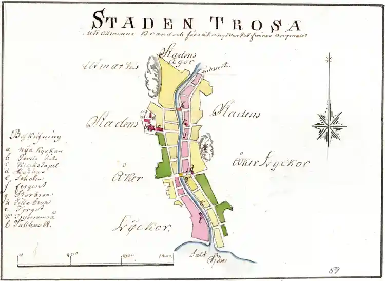 Karta över staden Trosa