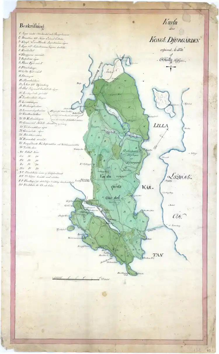 Karta över Kungliga Djurgården