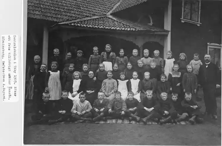 Elever och lärare vid Centralskolan i Täby