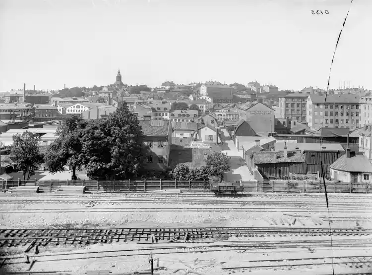 Bryggargatan mot Kungsholmen. Utsikt från Centralbangården.