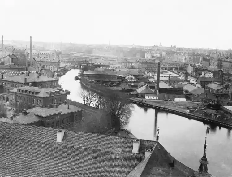 Utsikt från Stadshustornet mot norr. 1920